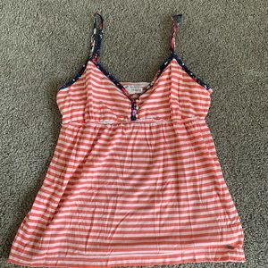 Aeropostale orange and white striped tank top